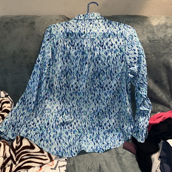 Apt 9 blue green and white button down size 0X - Picture 4 of 6